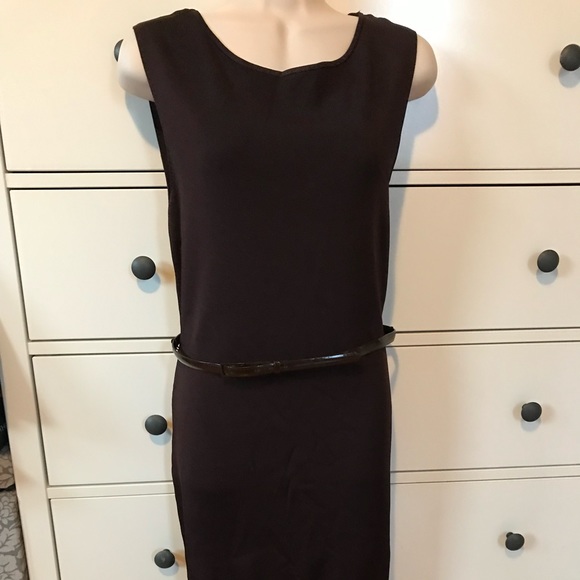 Brown Ribbed Fitted Dress - Picture 14 of 14